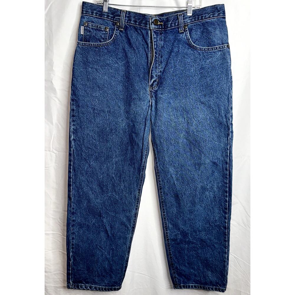 Carhartt Mens Size 36x34 Relaxed Fit Style 2500033409 Medium Wash 5 Pocket Jean